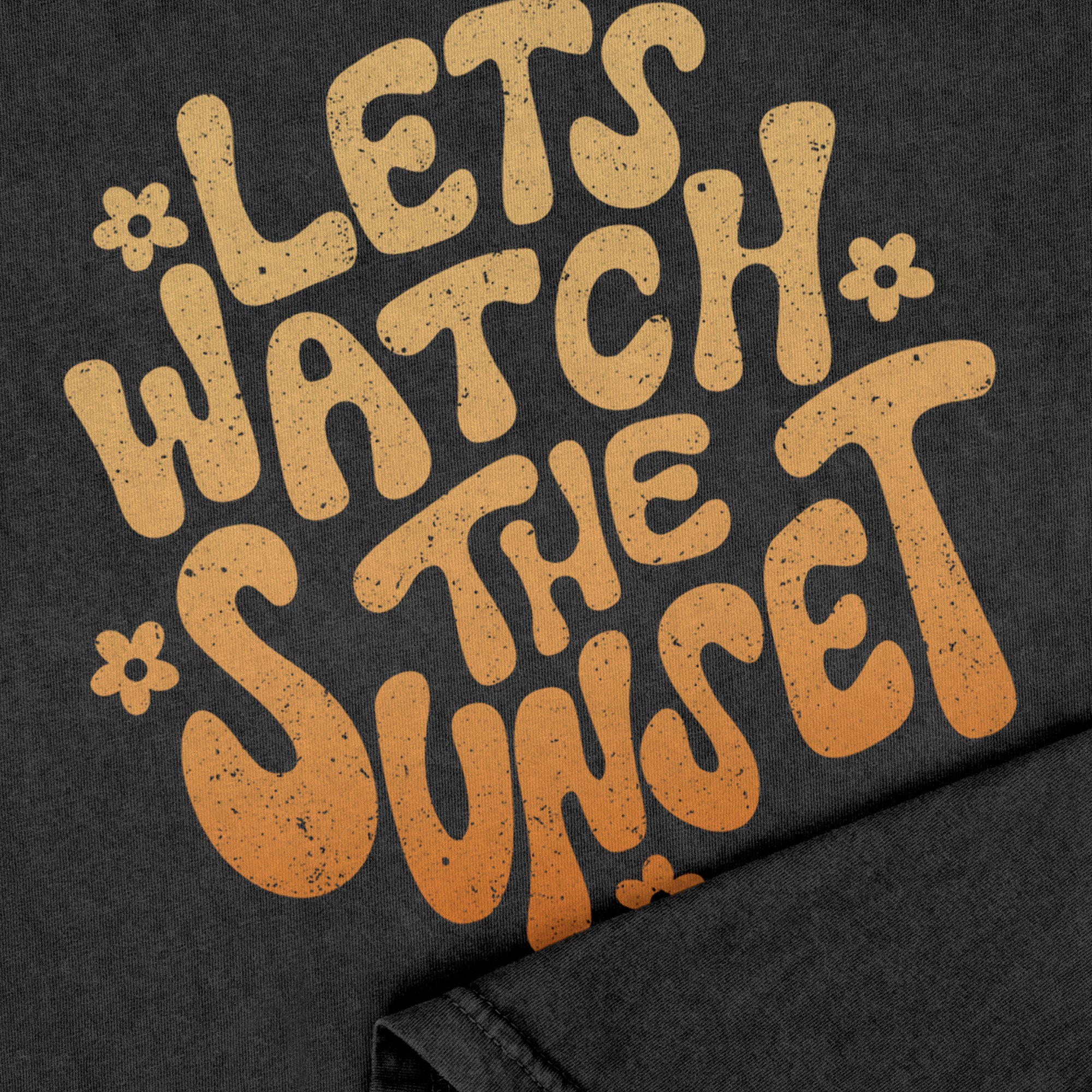 Let's Watch the Sunset Oversized Shirt for Women & Men Garment-Dyed Graphic Tee