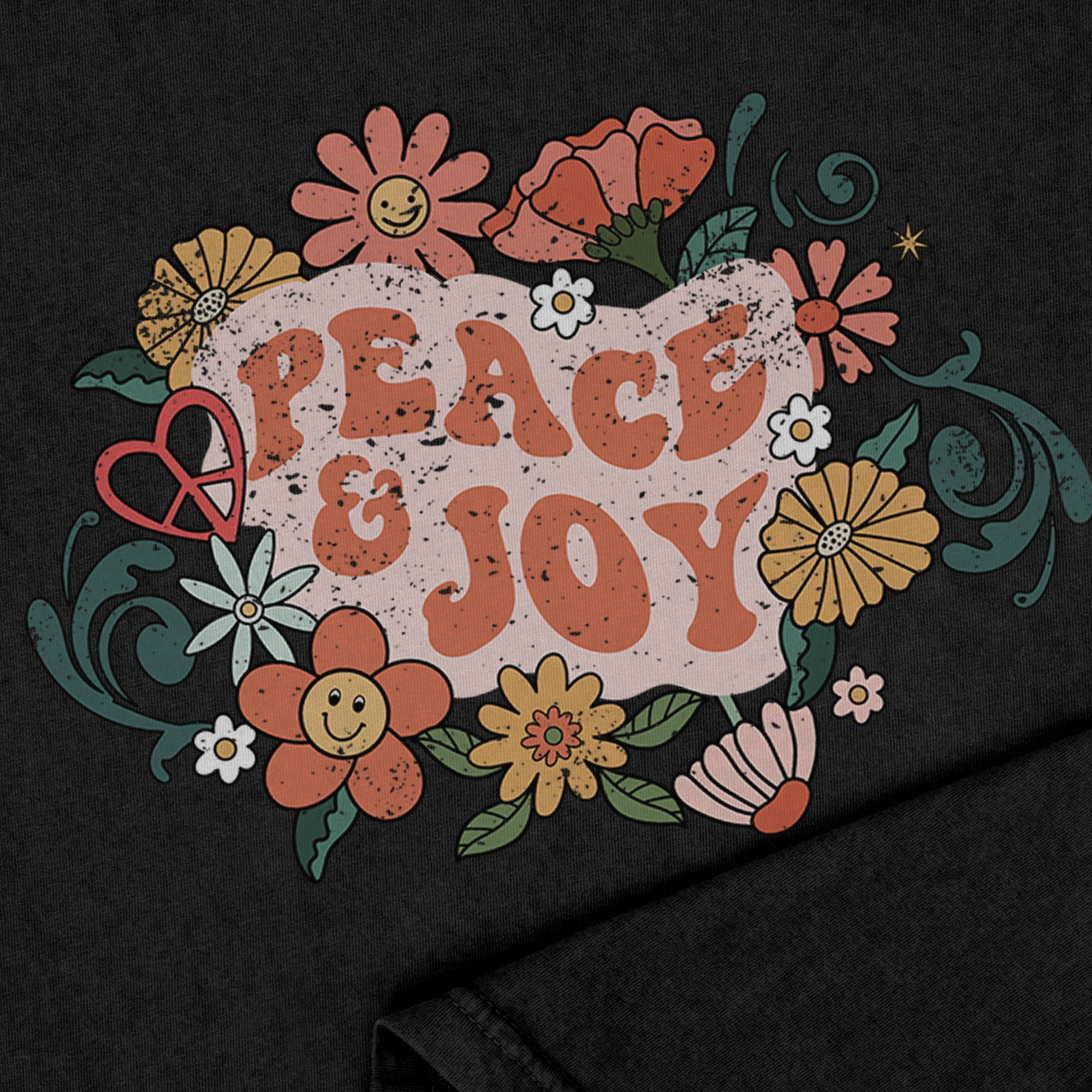 Peace & Joy Graphic Oversized Shirt for Women & Men Garment-Dyed Graphic Tee