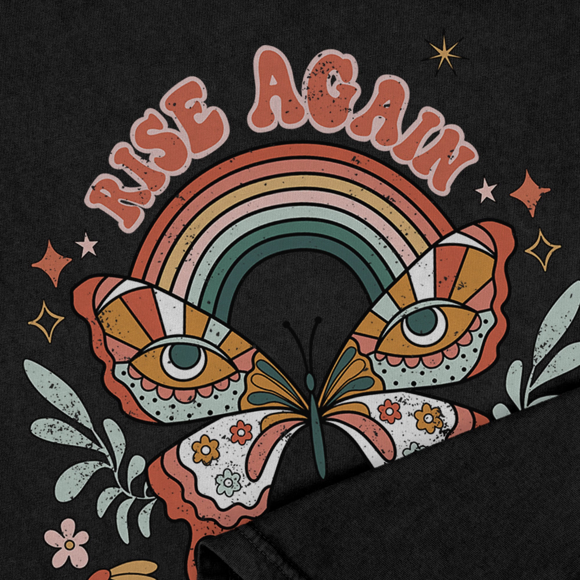 Rise Again Oversized Shirt for Women & Men Garment-Dyed Graphic Tee