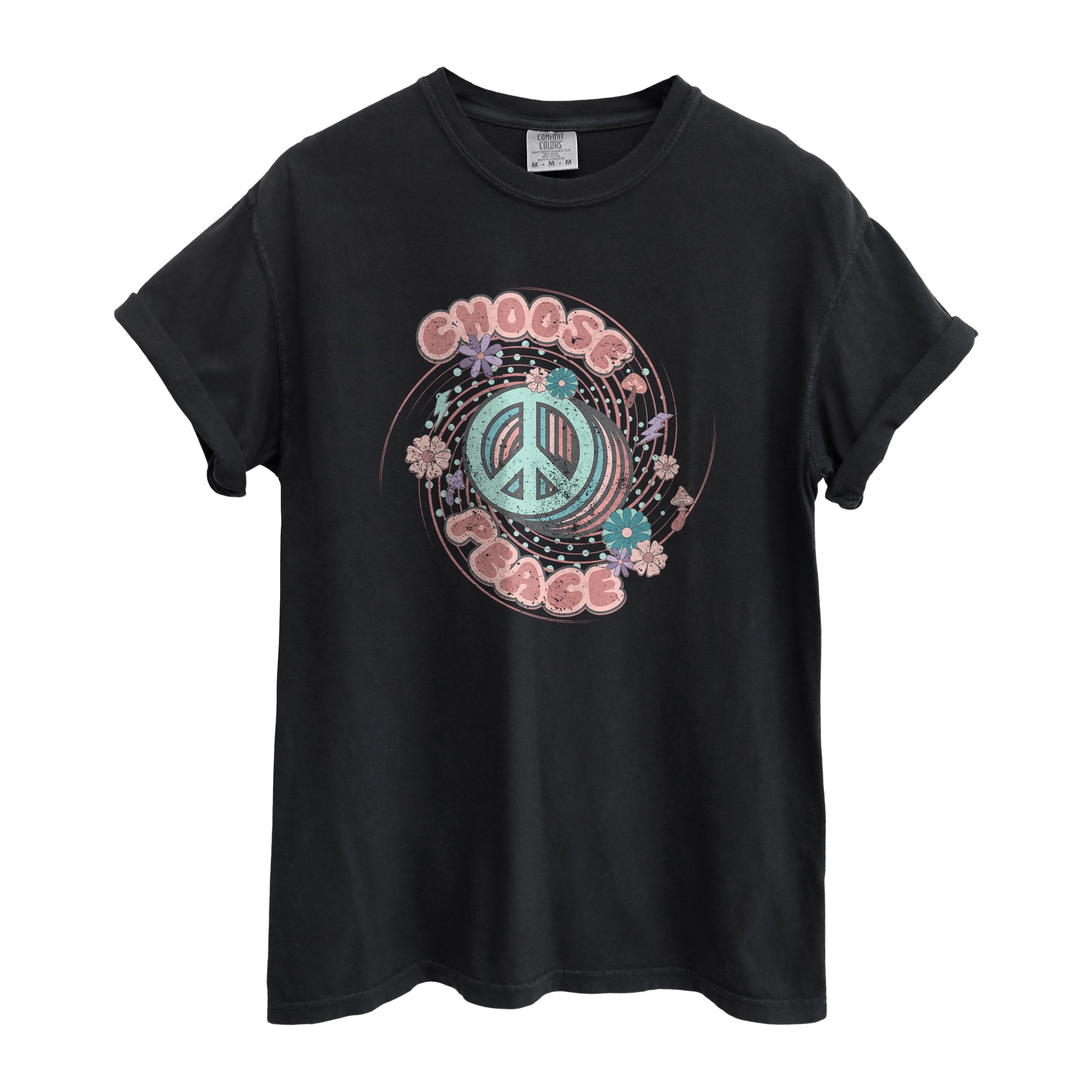 Choose Peace Oversized Shirt Garment-Dyed Graphic Tee