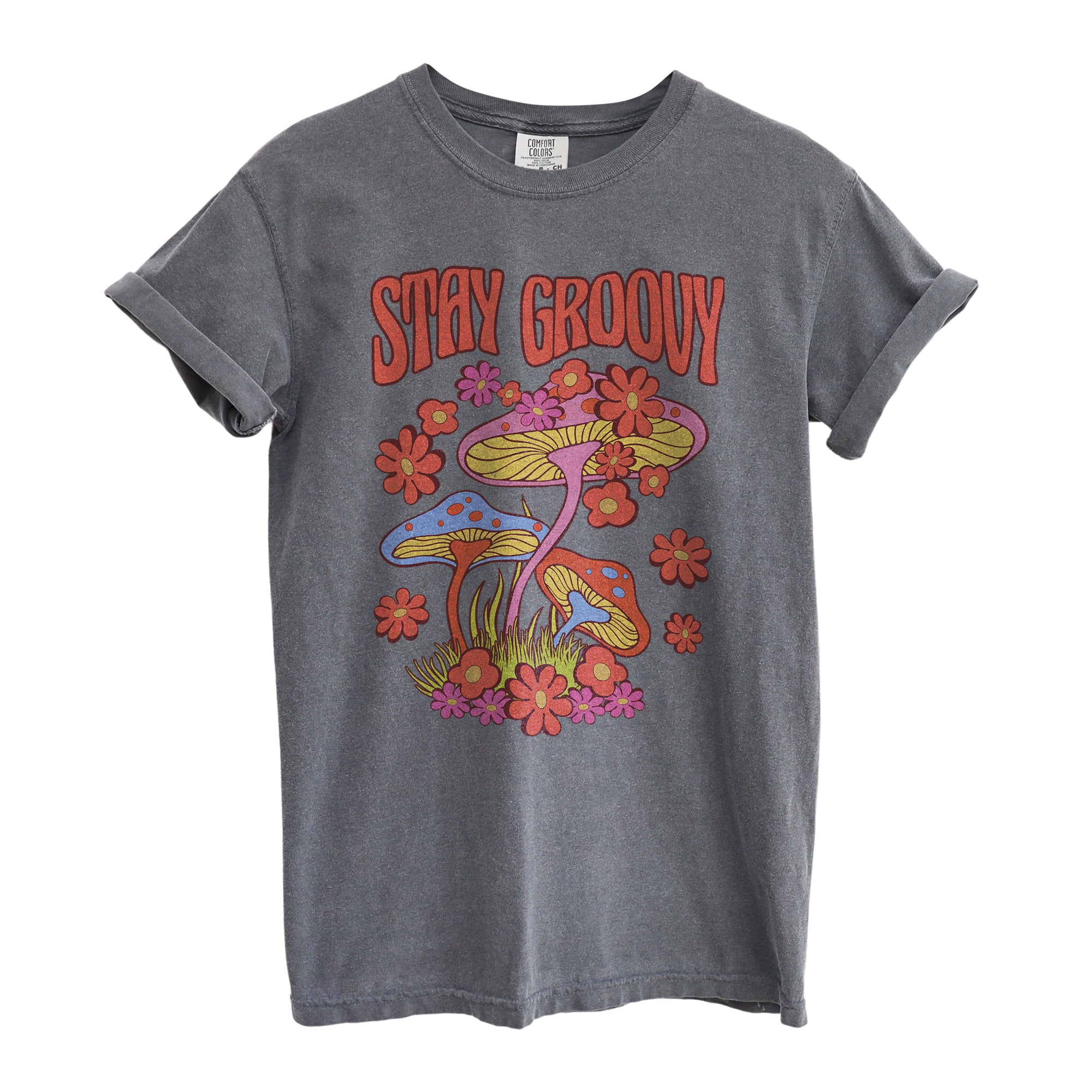 Stay Groovy Oversized Shirt Garment-Dyed Graphic Tee