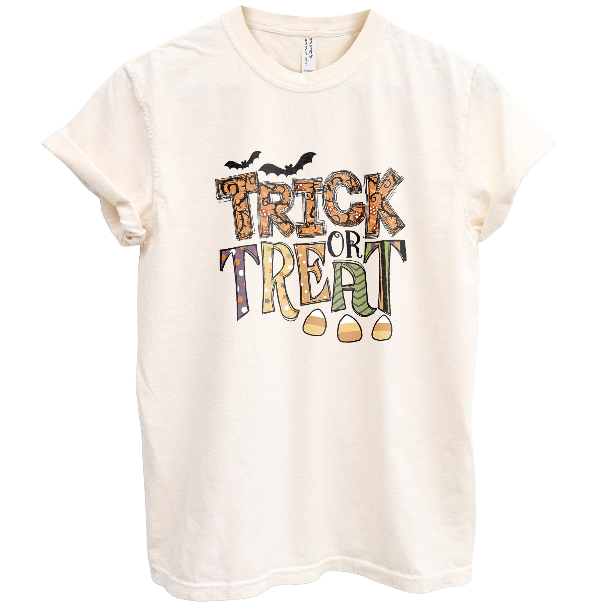 Trick or Treat Halloween Oversized Shirt Garment-Dyed Graphic Tee