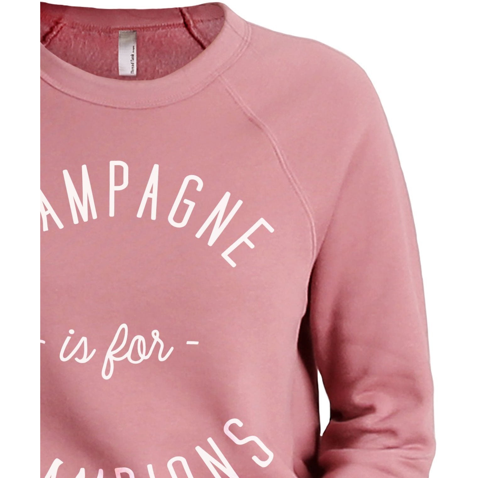 Champagne Is For Champions Women's Cozy Fleece Longsleeves Sweater Rouge FRONT