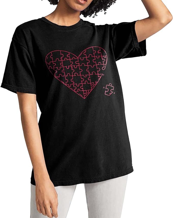 Puzzle Hearts Garment-Dyed Tee