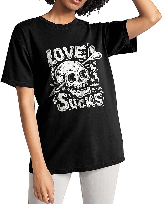Love Sucks Skull Garment-Dyed Tee