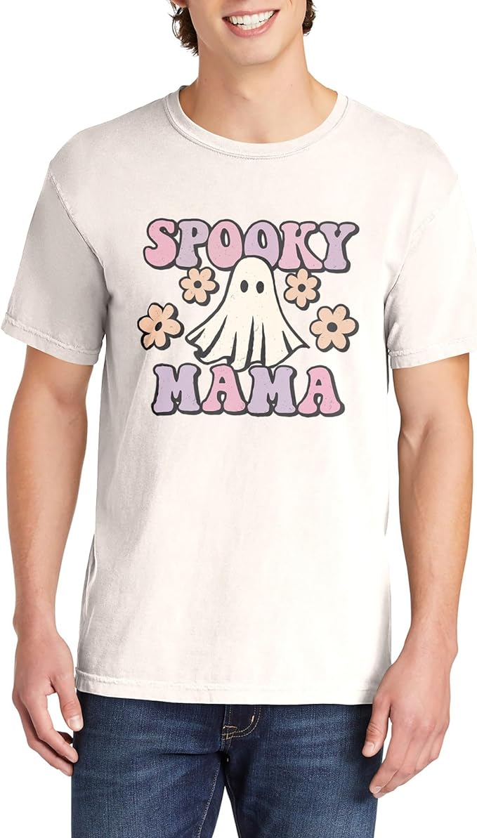Spooky Mama Halloween Shirt Garment-Dyed Tee