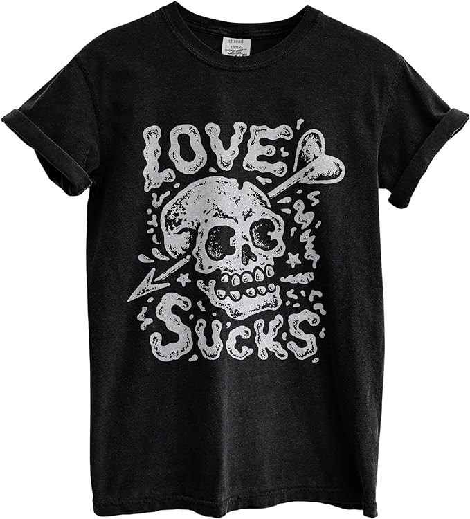 Love Sucks Skull Garment-Dyed Tee