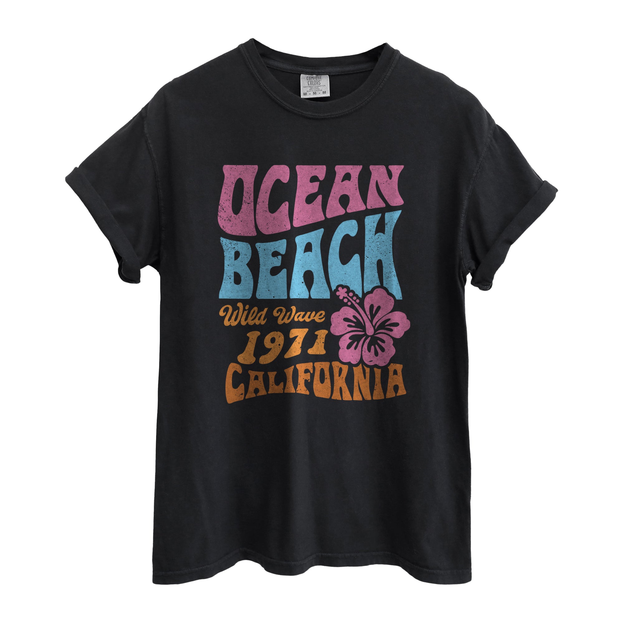 Ocean Beach Oversized Shirt Garment-Dyed Graphic Tee