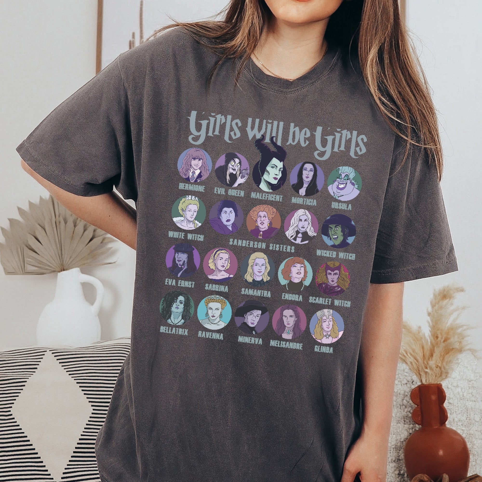 Girls will be Girls (Witches) Oversized Shirt Garment-Dyed Graphic Tee