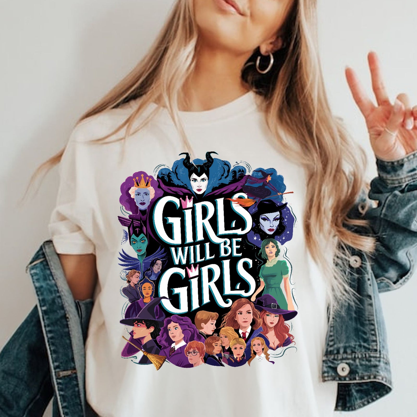 Girls Will Be Girls (Mural) Oversized Shirt Garment-Dyed Graphic Tee