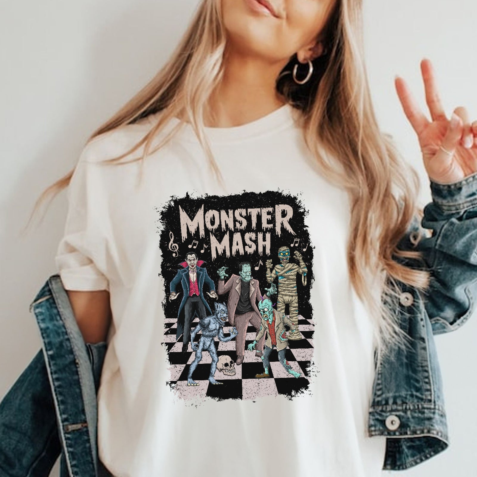 Monster Mash Oversized Shirt Garment-Dyed Graphic Tee