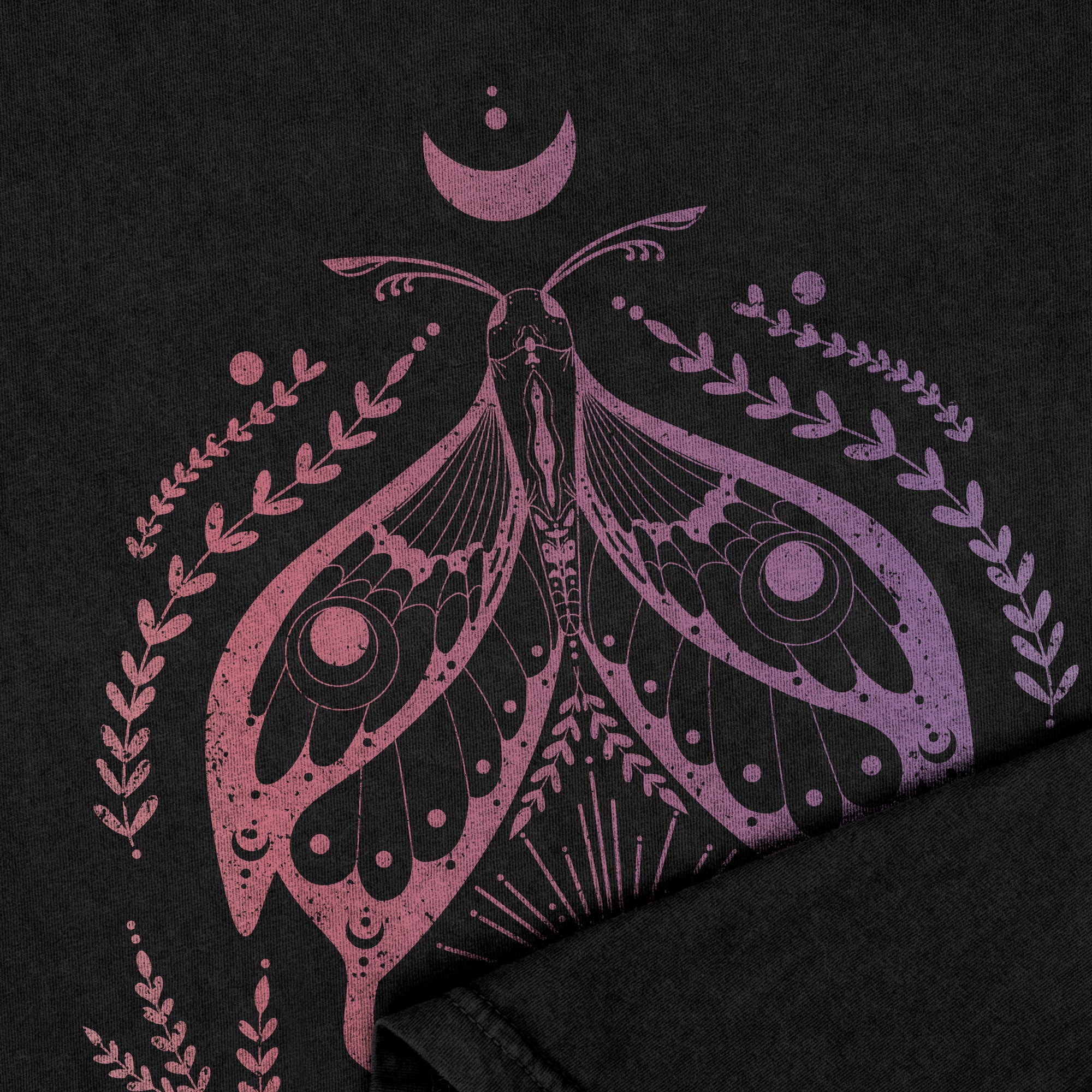 Gradient Boho Butterflies Oversized Shirt for Women Garment-Dyed Graphic Tee