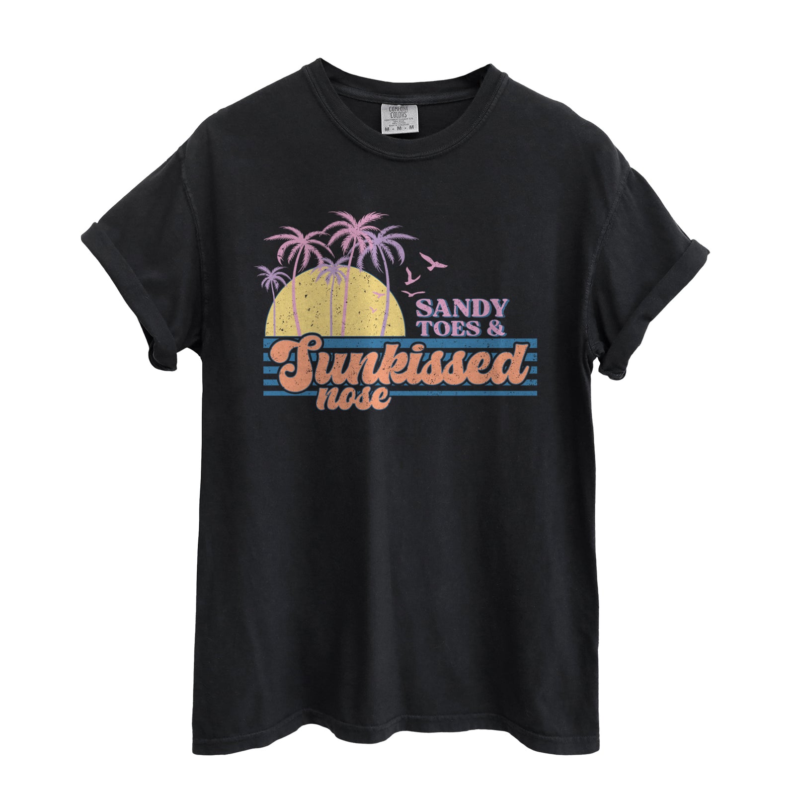 Sandy Toes & Sunkissed Nose Oversized Shirt for Women Garment-Dyed Graphic Tee