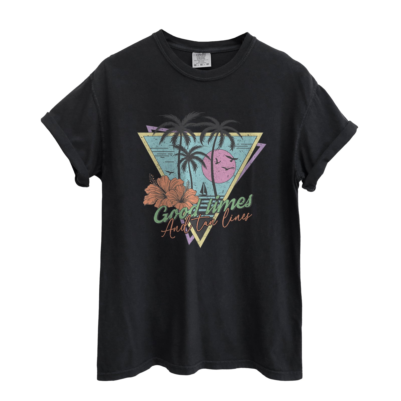 Good Times and Tan Lines Oversized Shirt for Women Garment-Dyed Graphic Tee