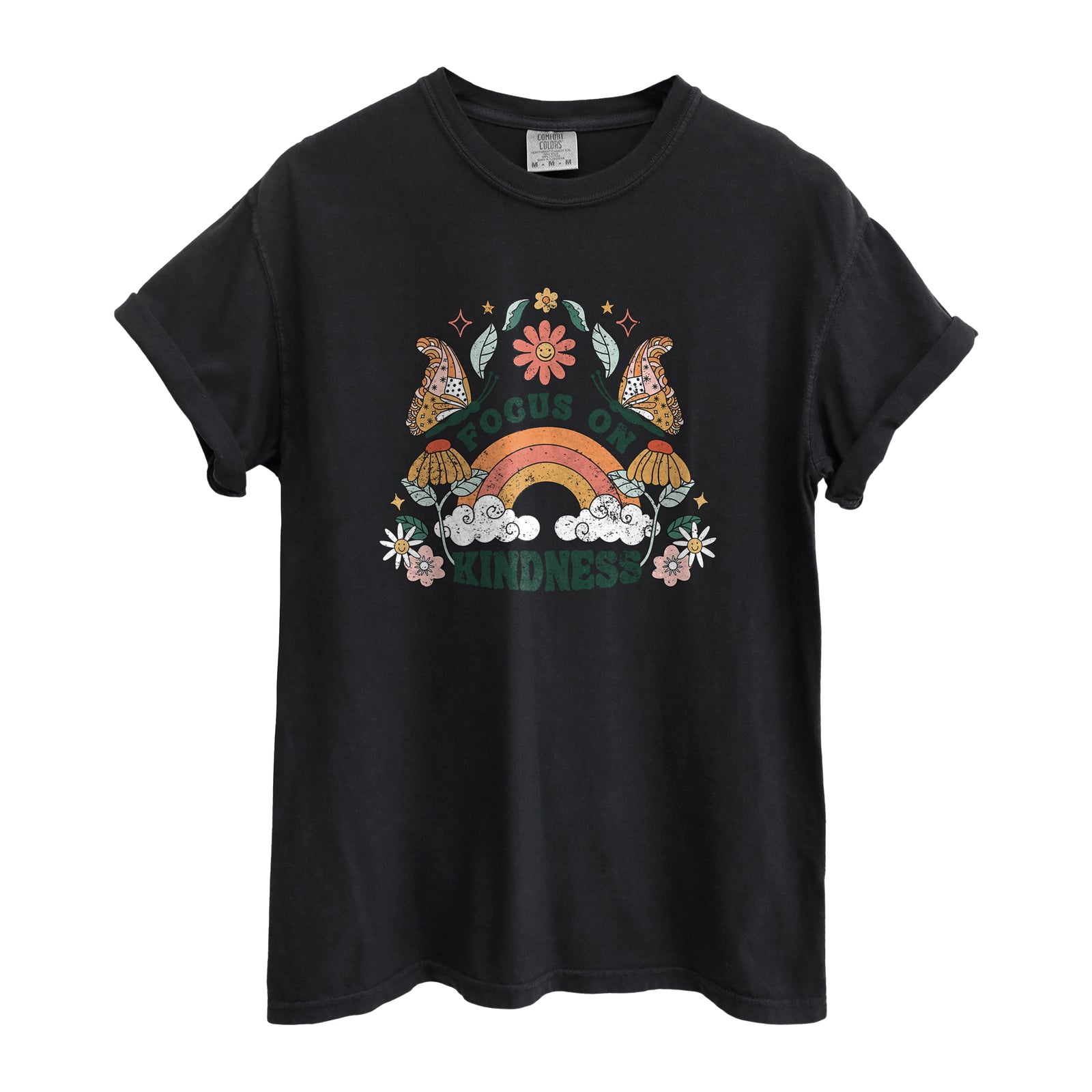 Focus on Kindness Oversized Shirt for Women & Men Garment-Dyed Graphic Tee