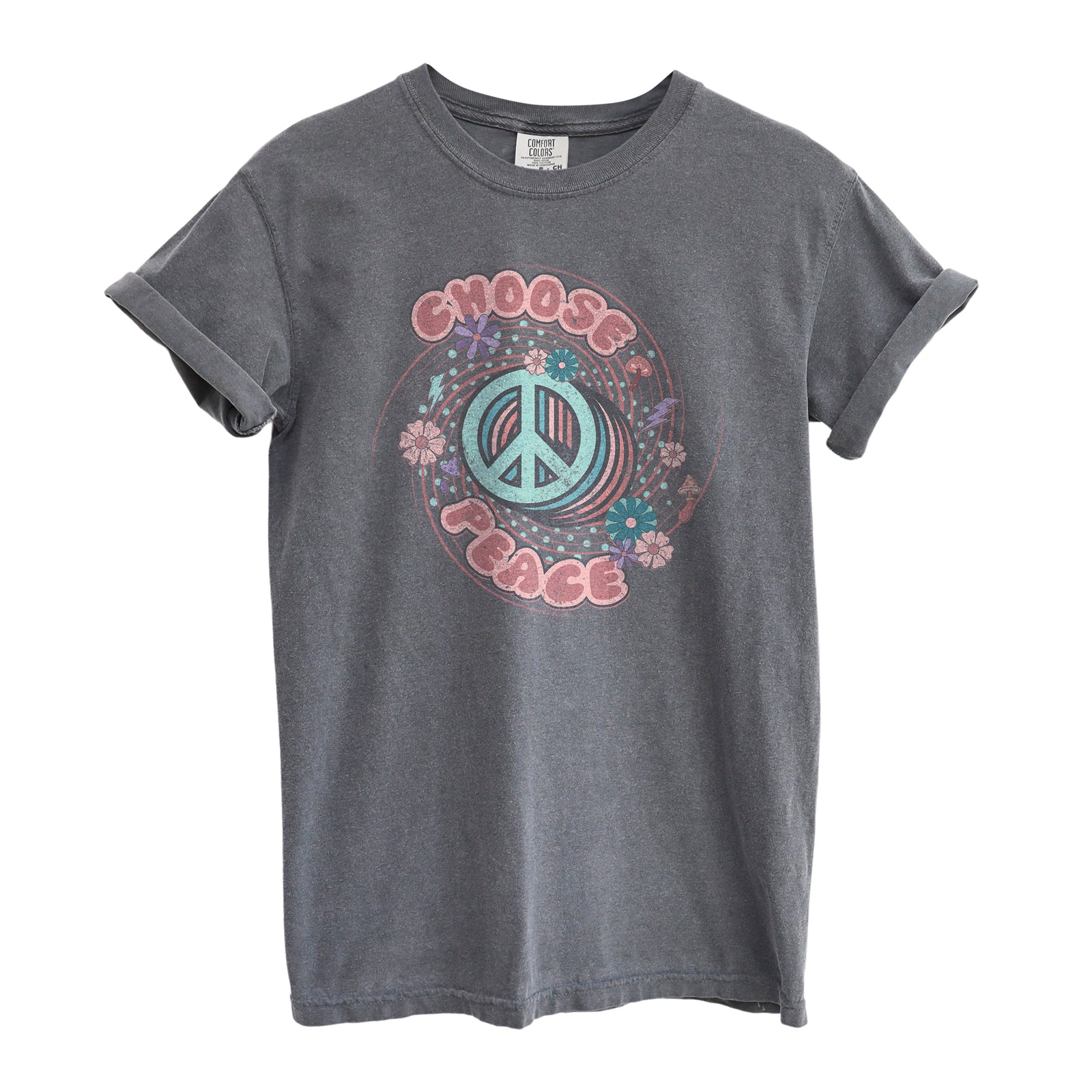 Choose Peace Oversized Shirt Garment-Dyed Graphic Tee