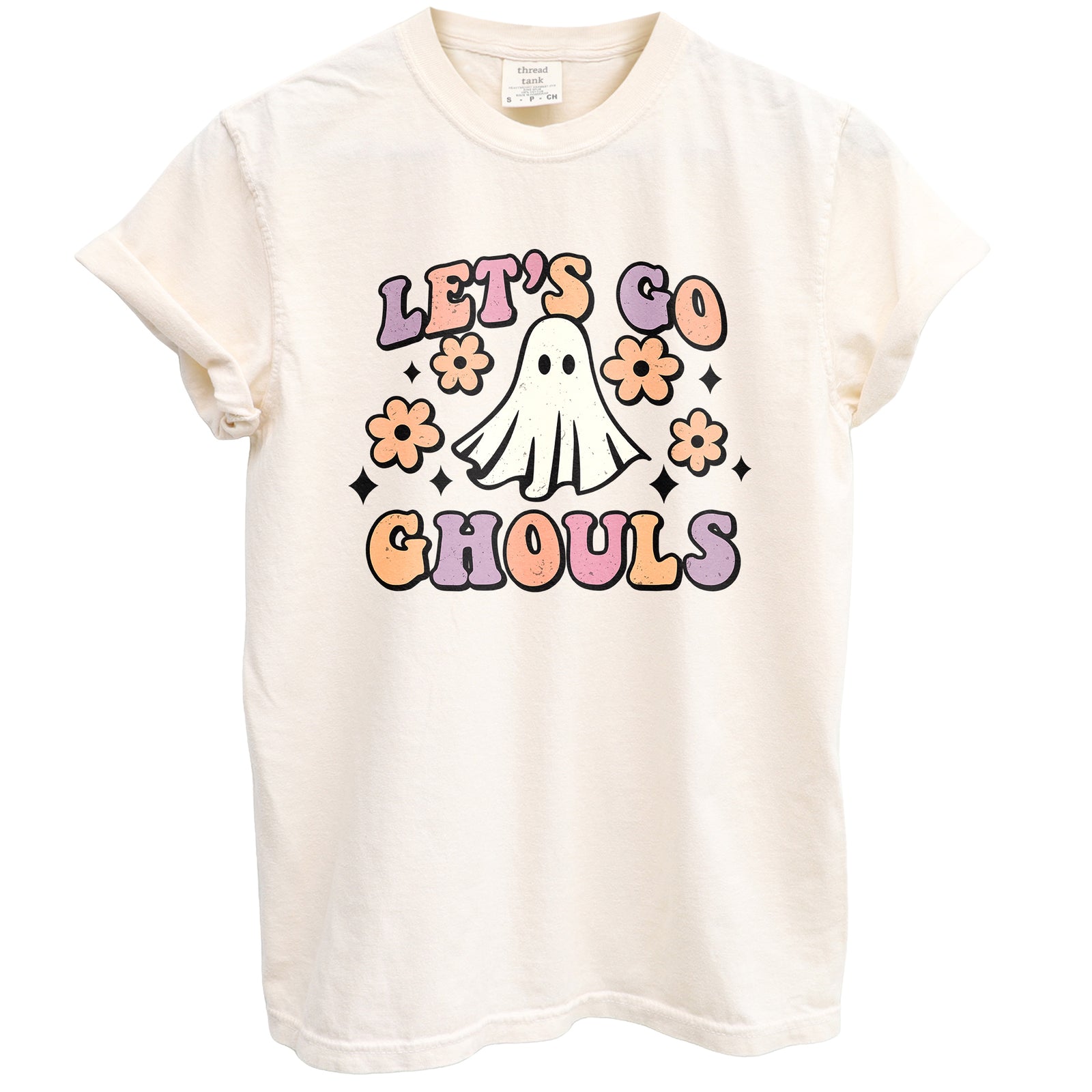 Let’s Go Ghouls Halloween Oversized Shirt Garment-Dyed Graphic Tee