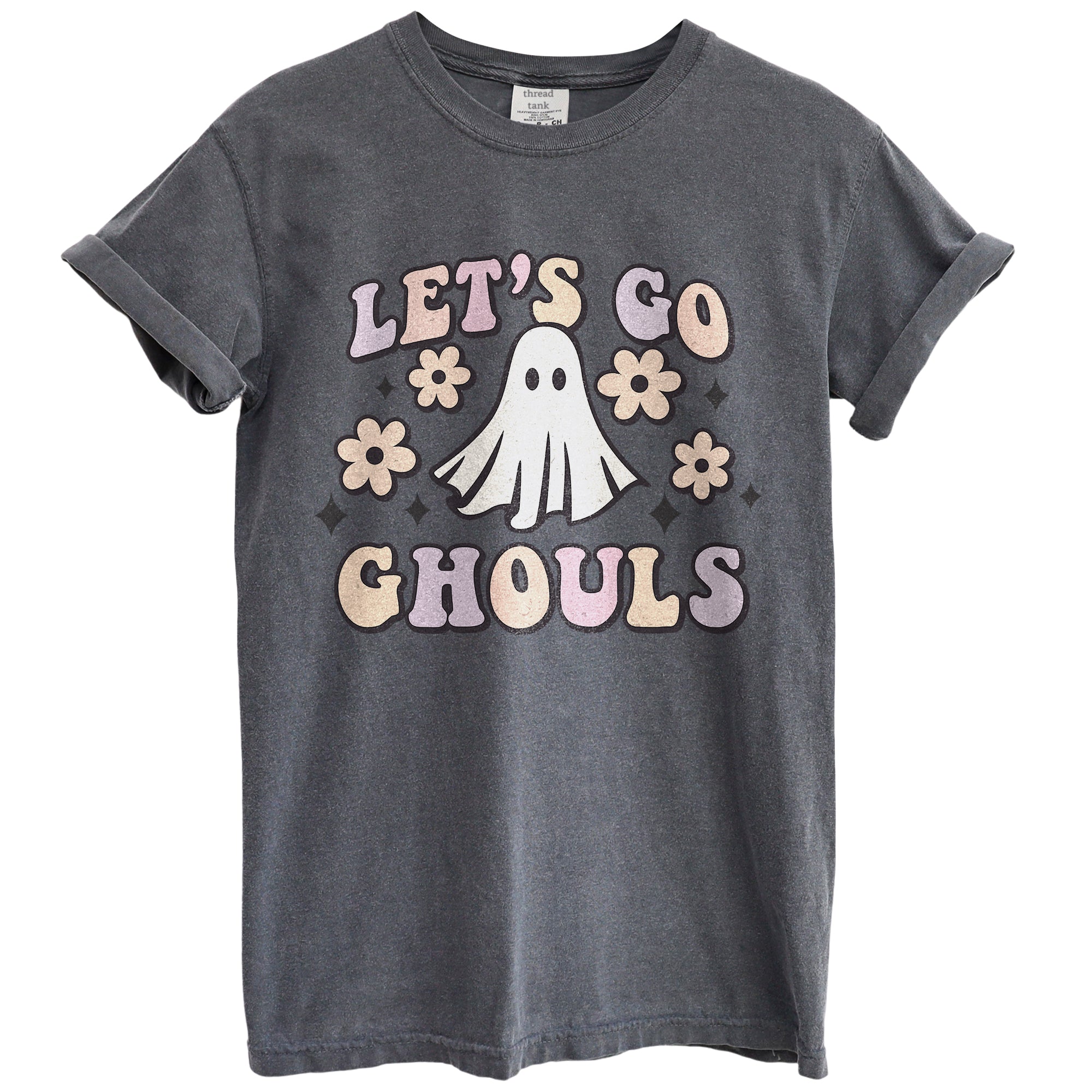 Let’s Go Ghouls Halloween Oversized Shirt Garment-Dyed Graphic Tee