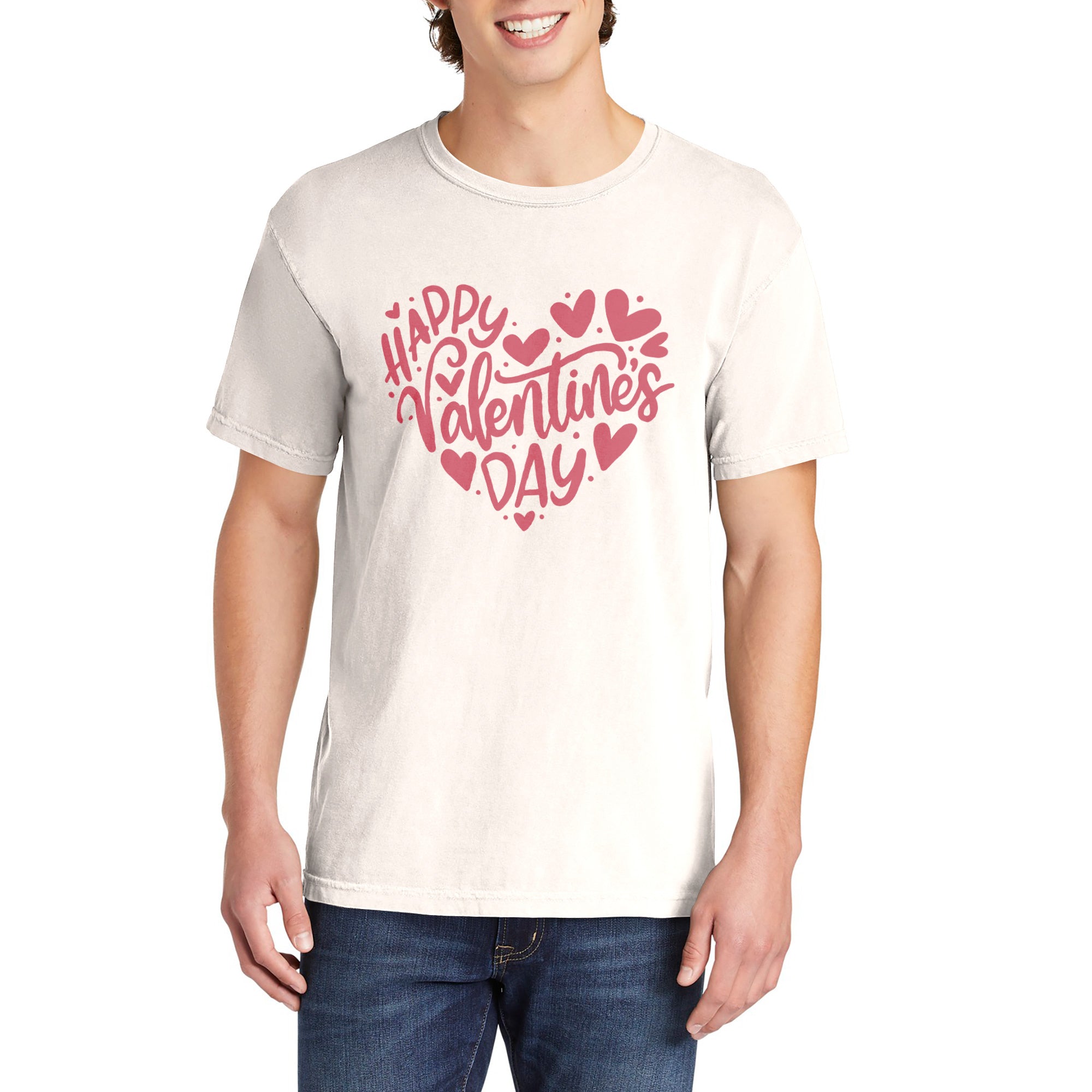 Happy Valentines Day Heart Shirt Garment-Dyed Tee