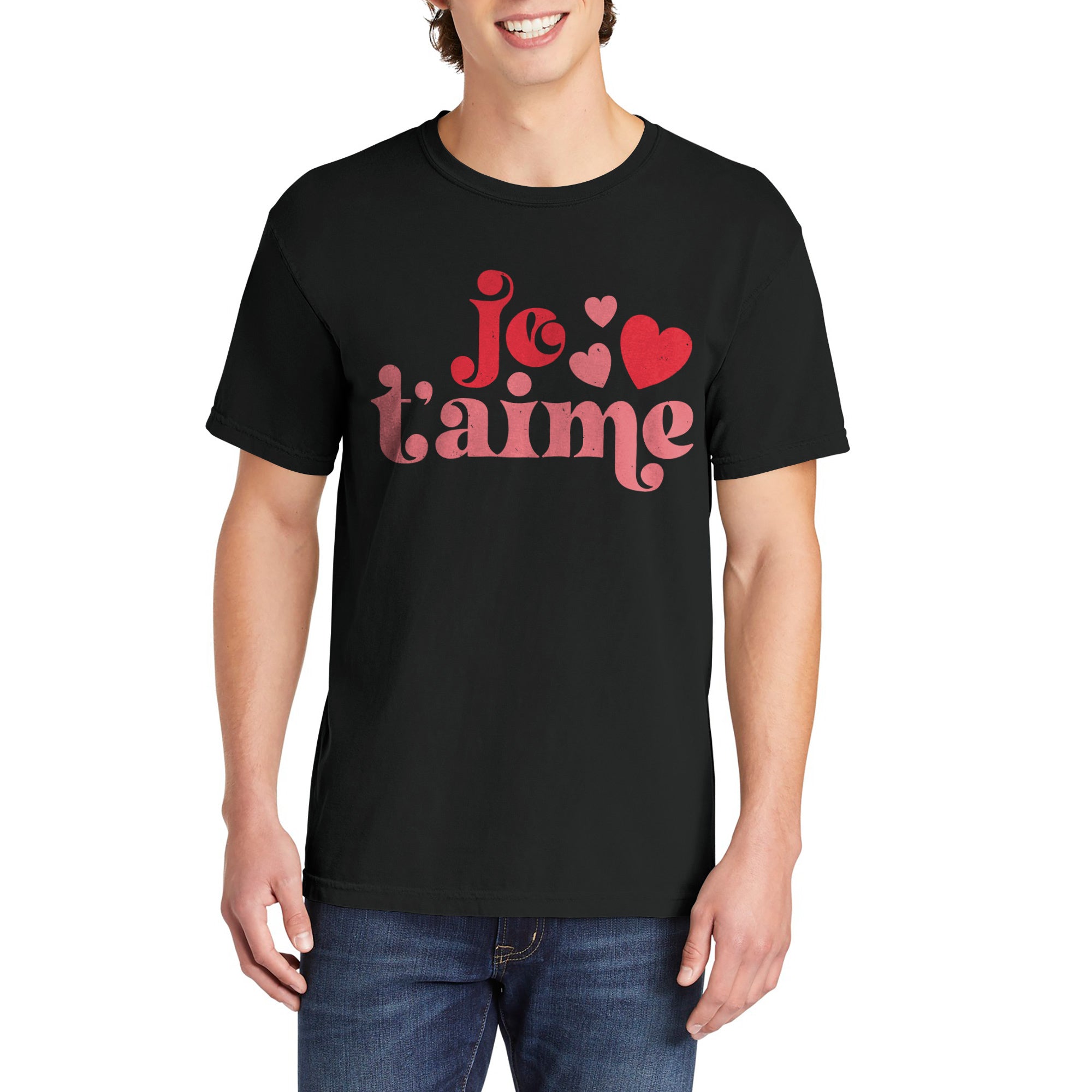 Je T'aime Valentines Shirt Garment-Dyed Tee