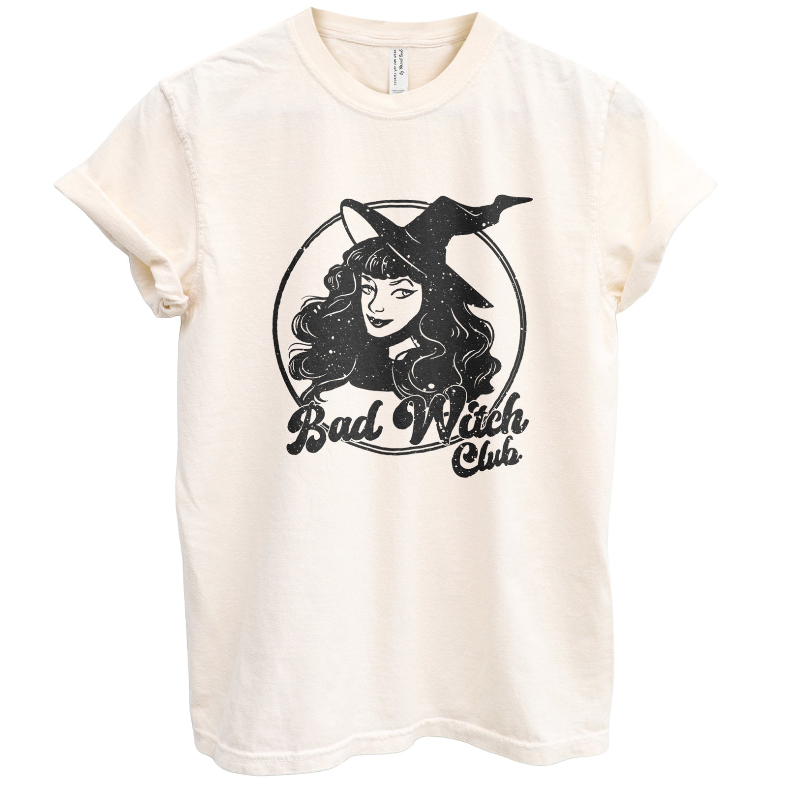 Bad Witch Club Oversized Shirt for Women Garment-Dyed Graphic Tee