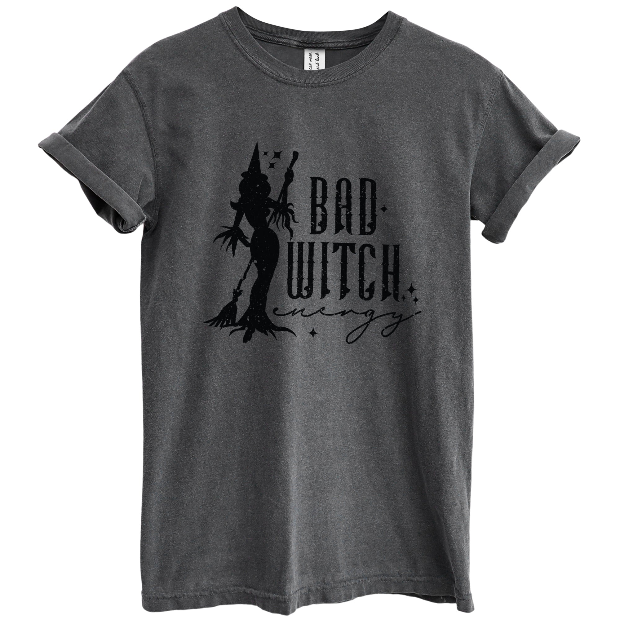 Bad Witch Energy Oversized Shirt for Women Garment-Dyed Graphic Tee