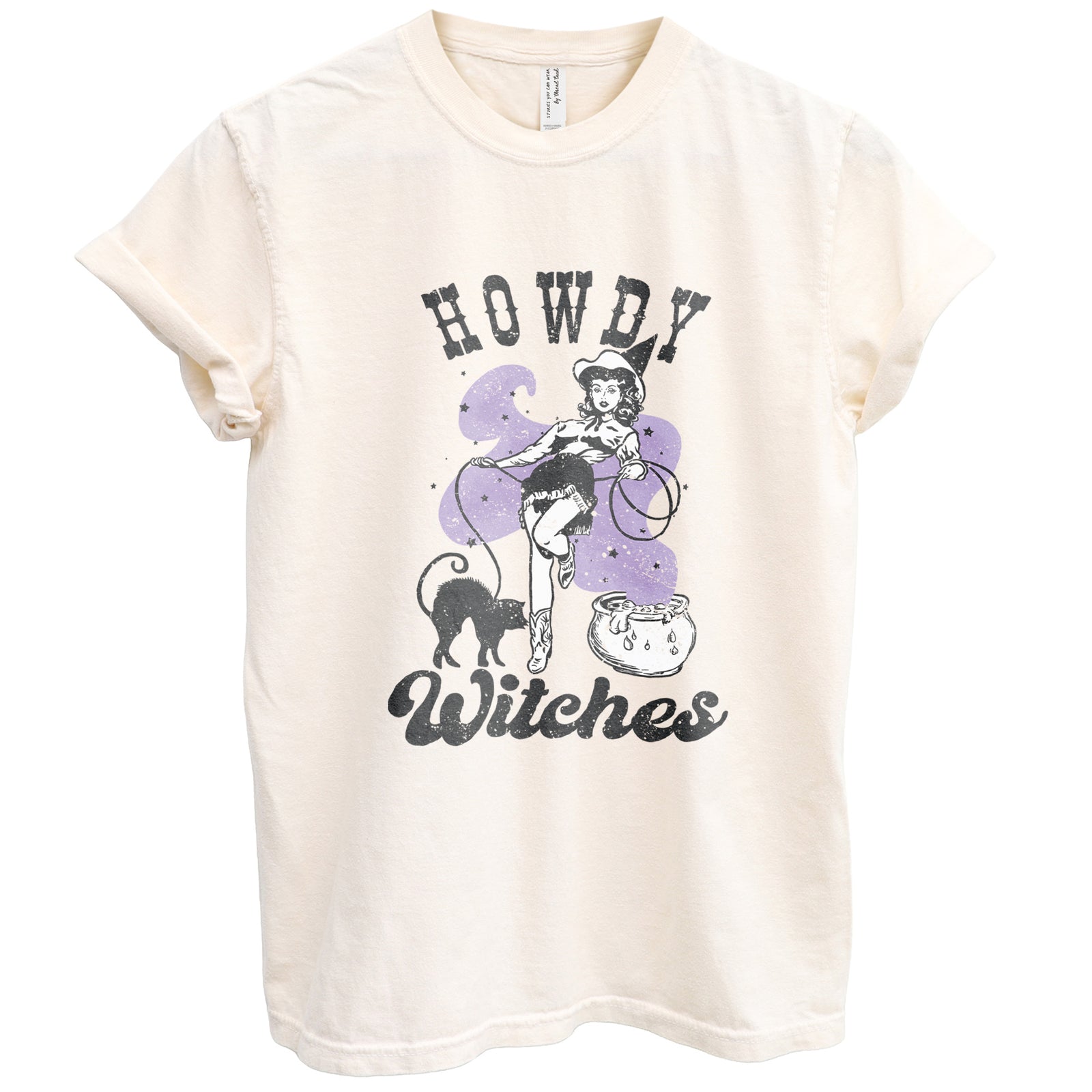 Howdy Witches Oversized Shirt for Women Garment-Dyed Graphic Tee