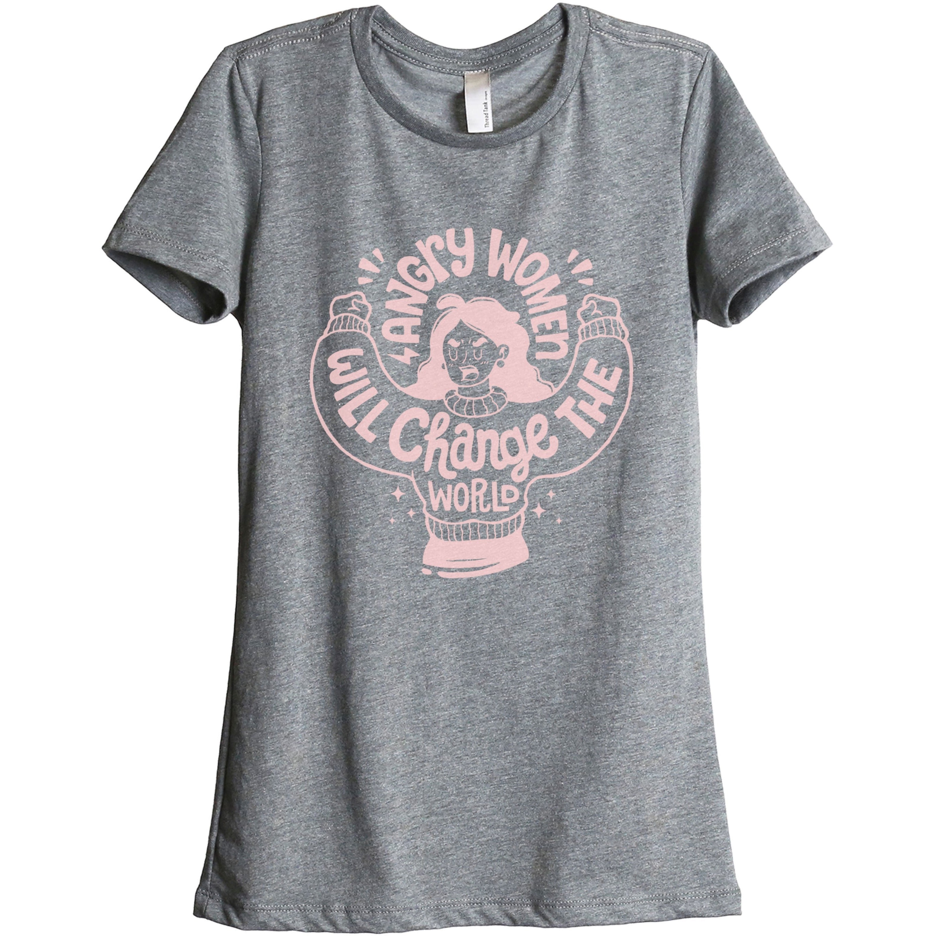 Angry Women Will Change The World Women's Relaxed Crewneck Graphic