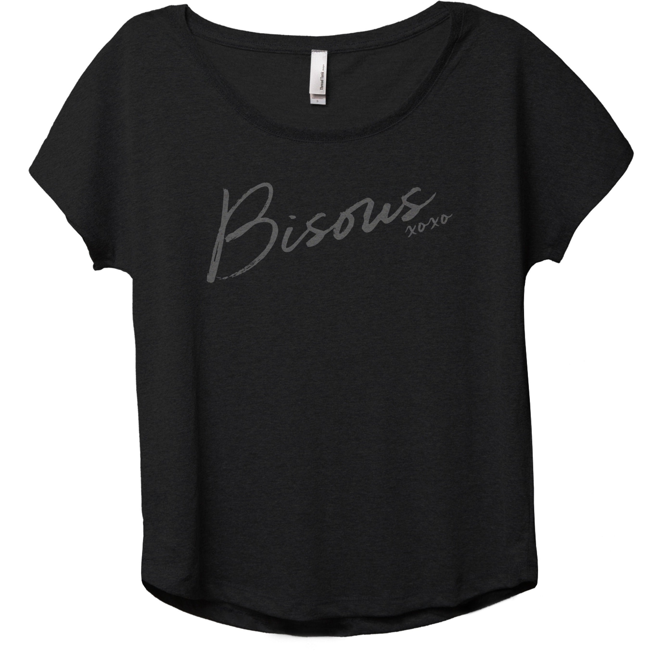 Bisous XOXO Women s Slouchy Dolman T Shirt Tee