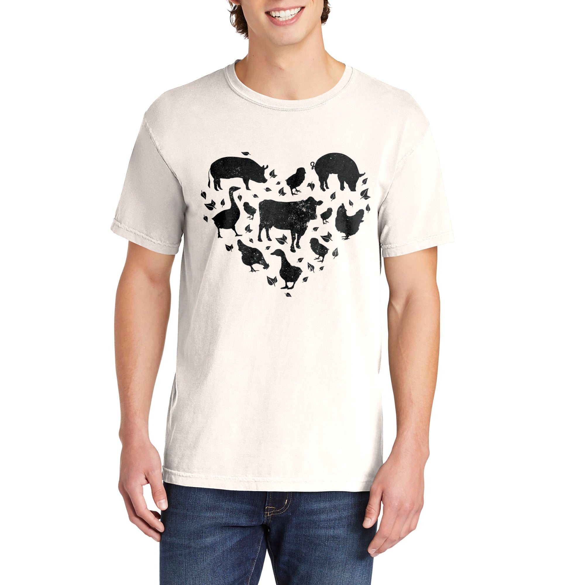 Farm Animal Heart Garment-Dyed Tee - Stories You Can Wear