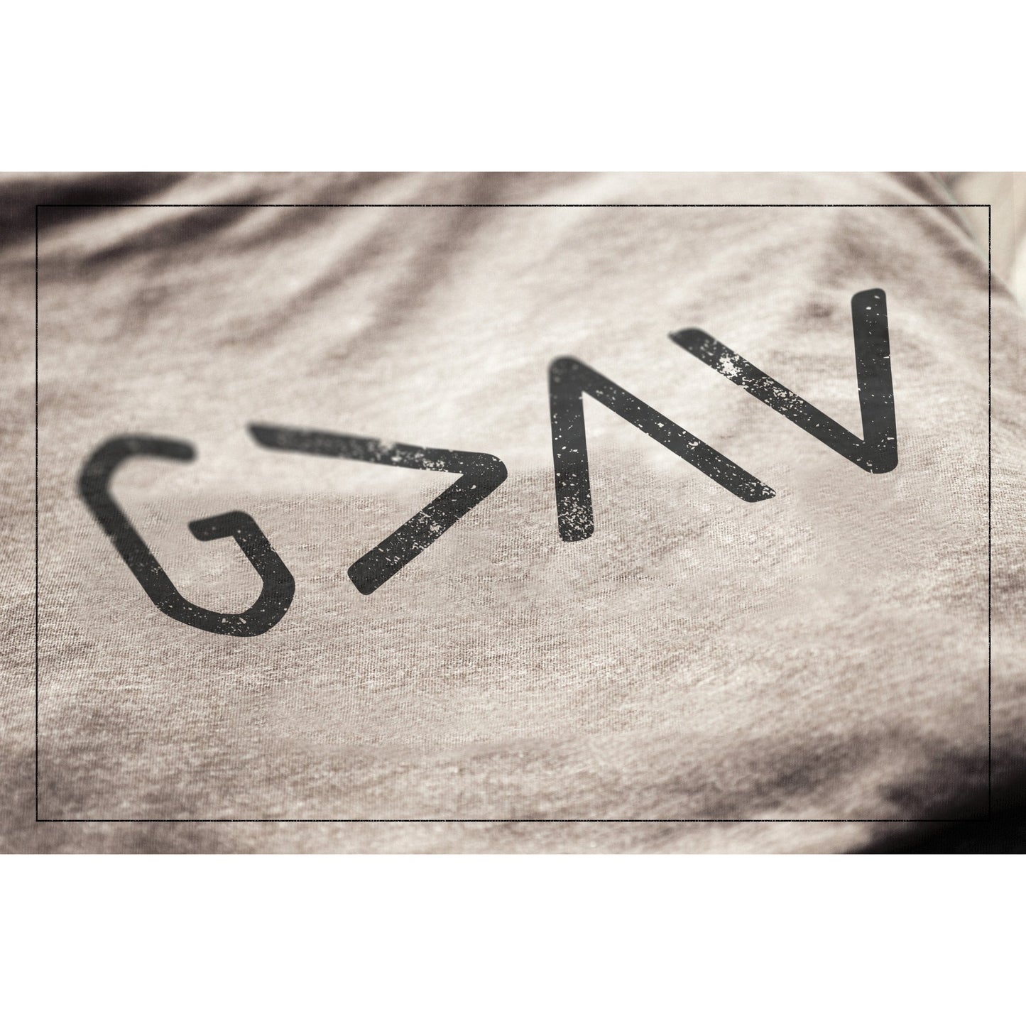 God Is Greater Than The Highs And Lows Military Grey Printed Graphic Men's Crew T-Shirt Tee Closeup Details