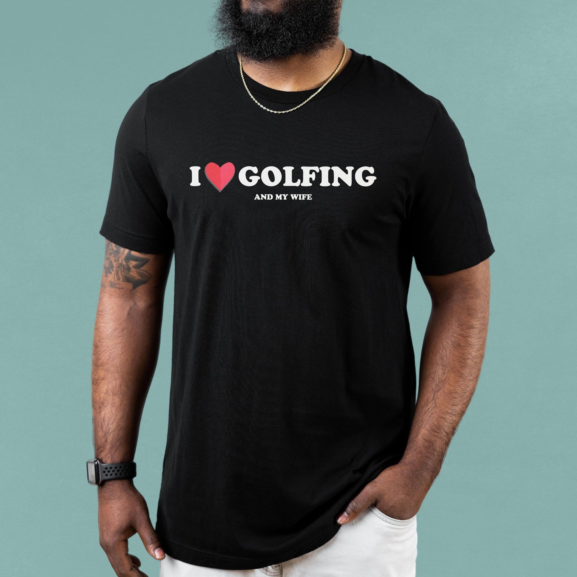 I Heart Golfing Garment-Dyed Tee
