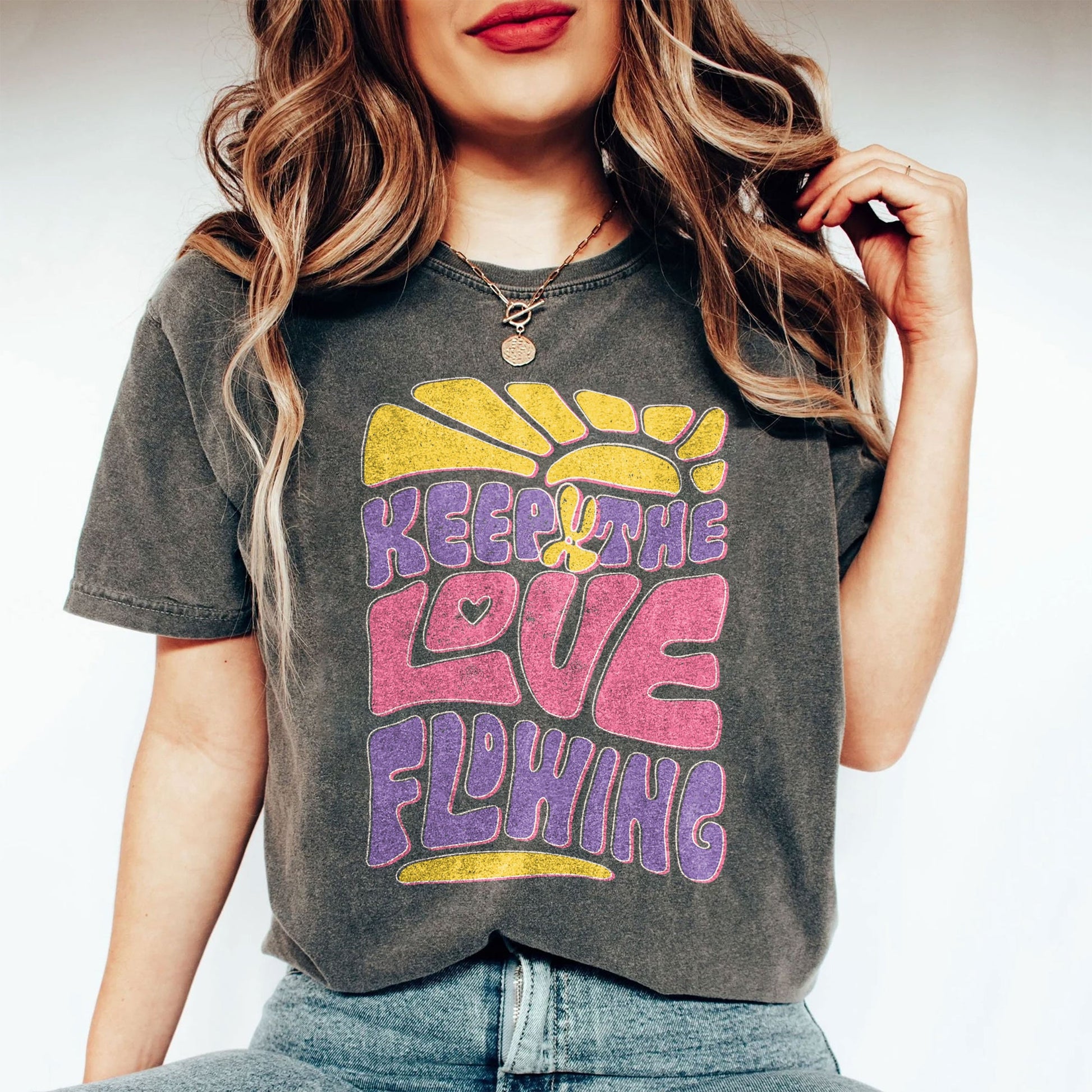 Hippie Lettering Garment-Dyed Tee - Stories You Can Wear
