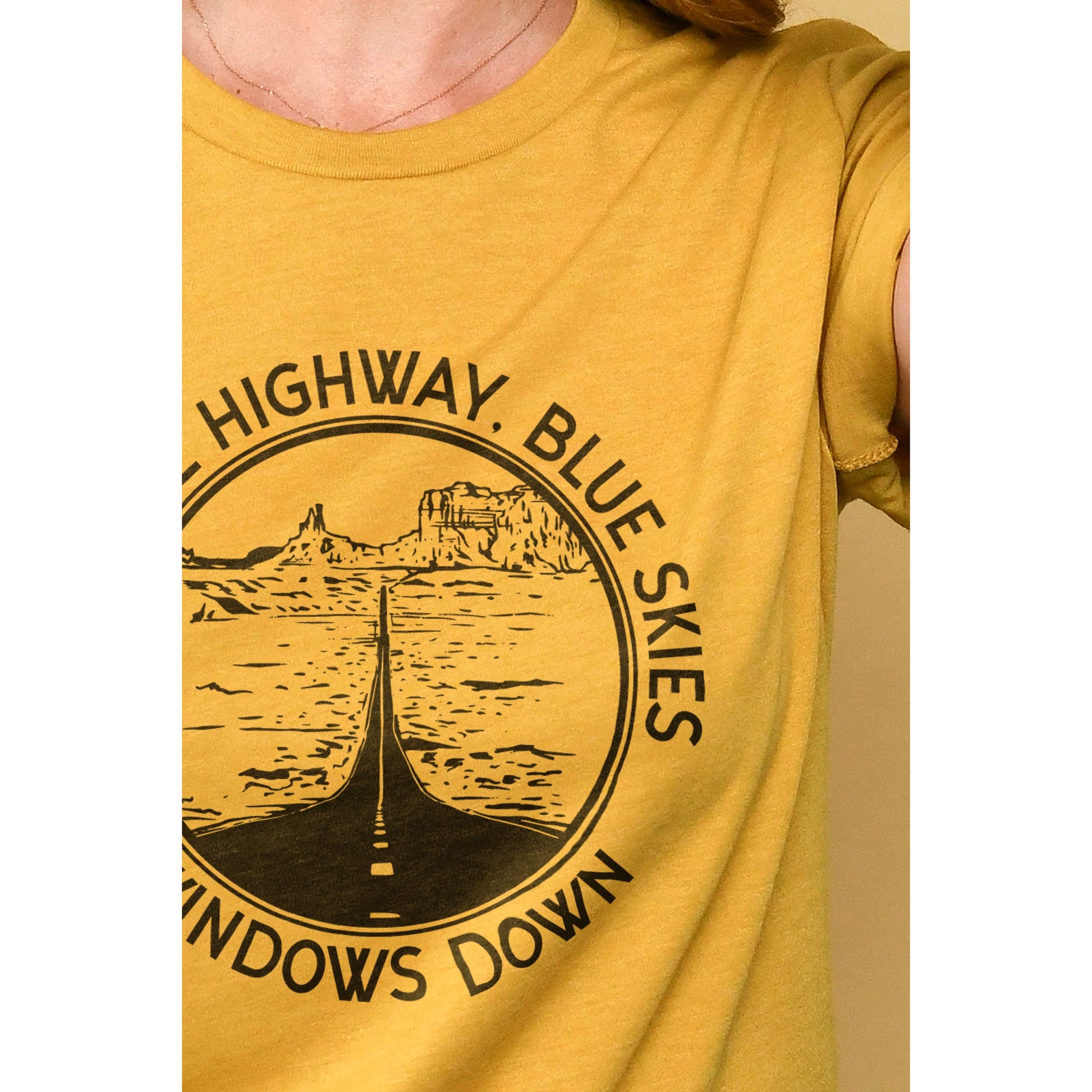 Just The Highway, The Blue Skies, Windows Down - thread tank | Stories you can wear.