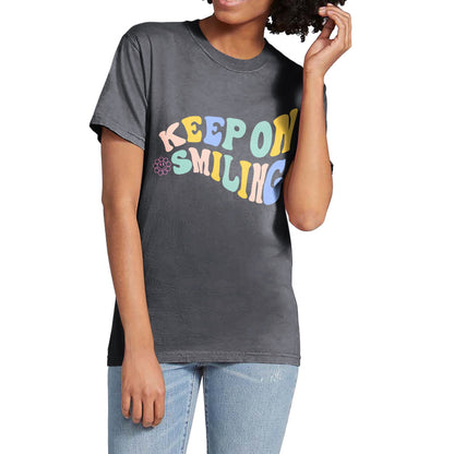 Keep Smiling Garment-Dyed Tee - Stories You Can Wear