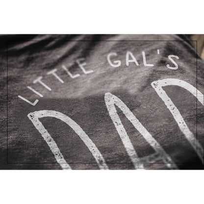 Lil Gal's Dad Charcoal Printed Graphic Men's Crew T-Shirt Tee Closeup Details