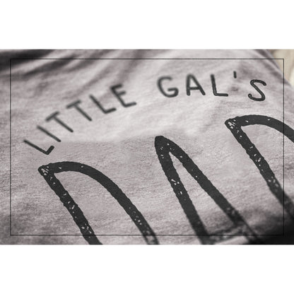 Lil Gal's Dad Heather Grey Printed Graphic Men's Crew T-Shirt Tee Closeup Details