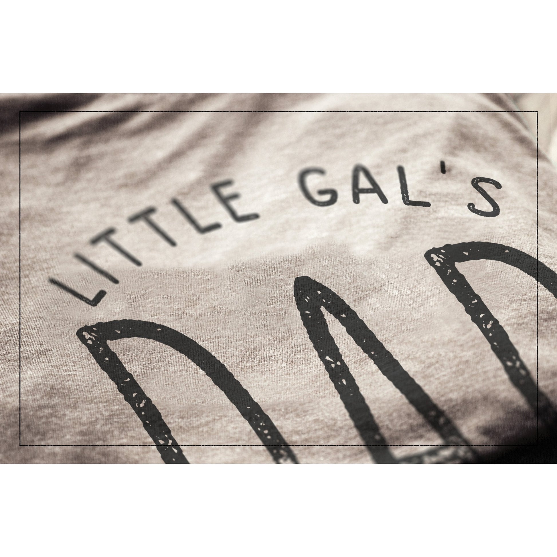 Lil Gal's Dad Military Grey Printed Graphic Men's Crew T-Shirt Tee Closeup Details