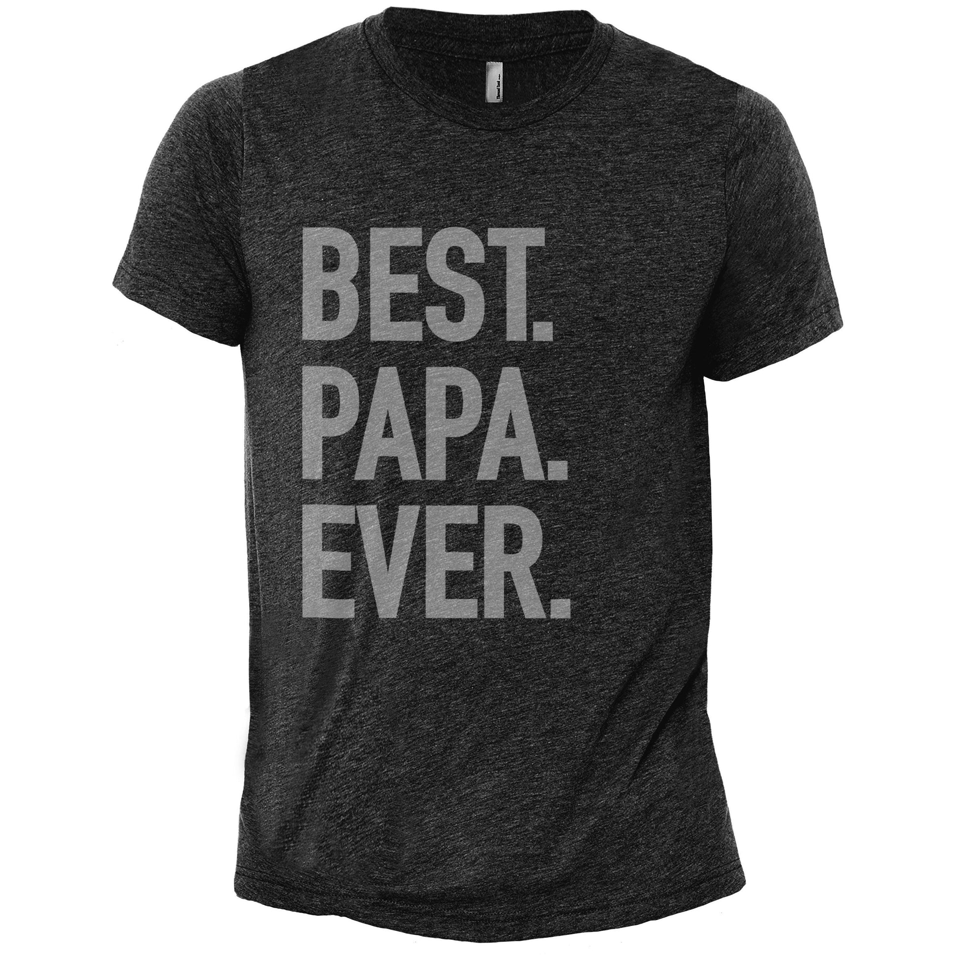 Best Papa Ever Charcoal Printed Graphic Men's Crew T-Shirt Tee