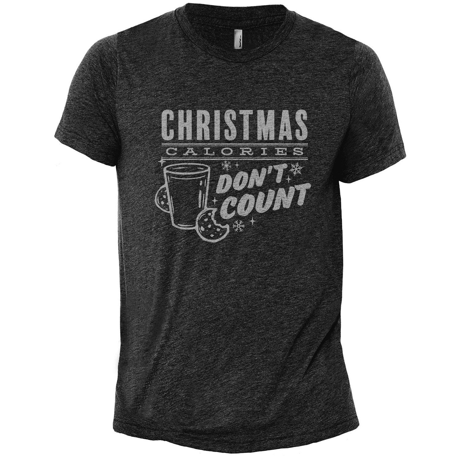 Christmas Calories Don't Count Charcoal Printed Graphic Men's Crew T-Shirt Tee