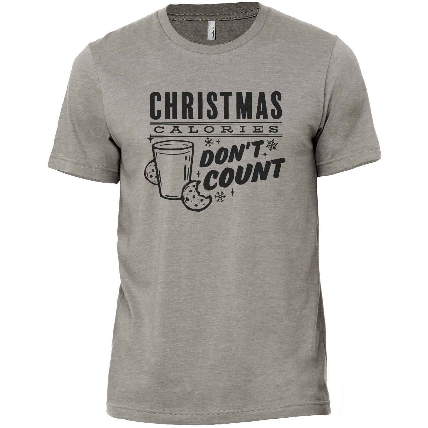 Christmas Calories Don't Count Military Grey Printed Graphic Men's Crew T-Shirt Tee