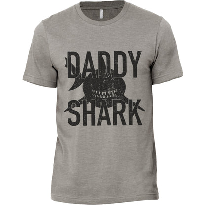 Daddy Shark Military Grey Printed Graphic Men's Crew T-Shirt Tee