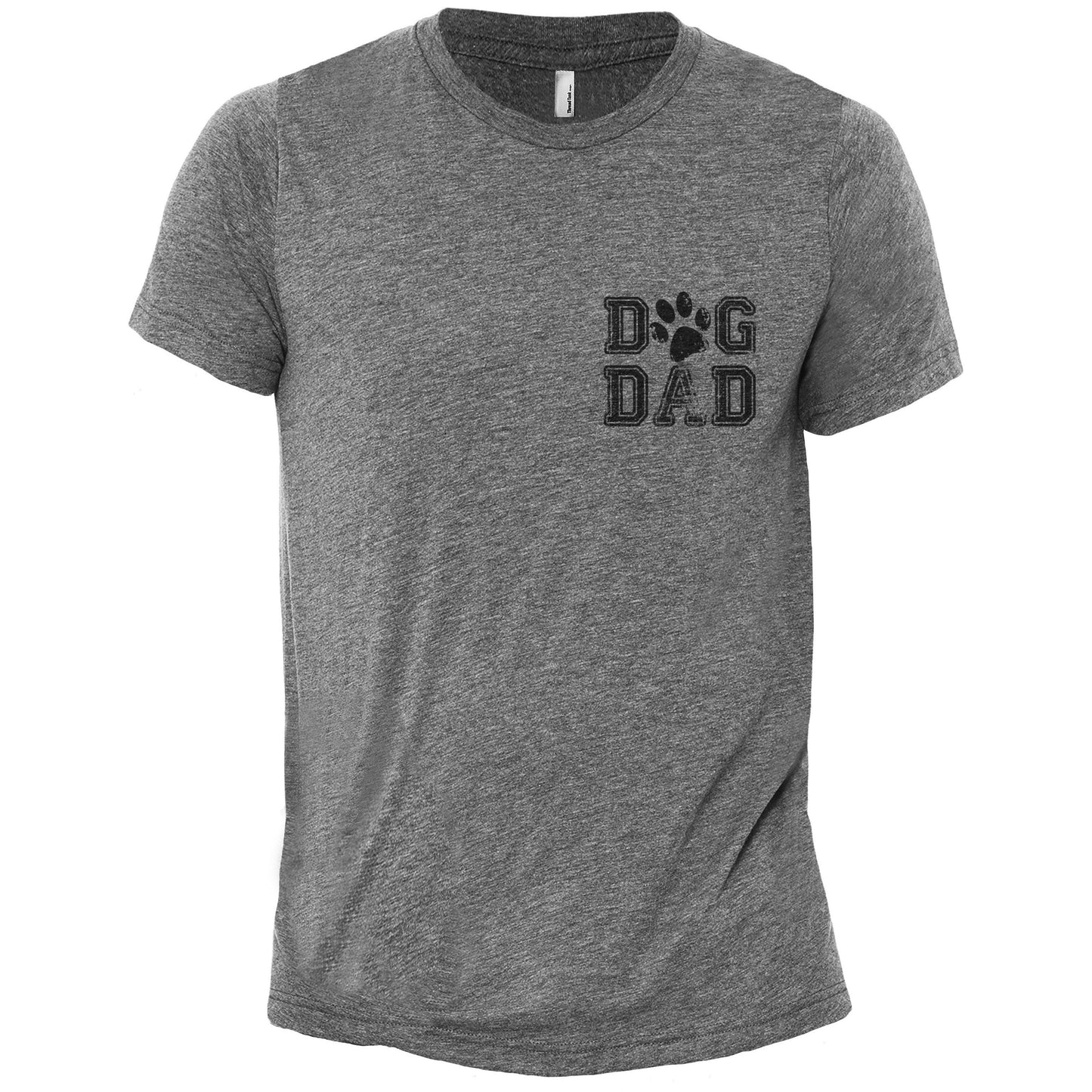 Dog Dad Heather Grey Printed Graphic Men's Crew T-Shirt Tee