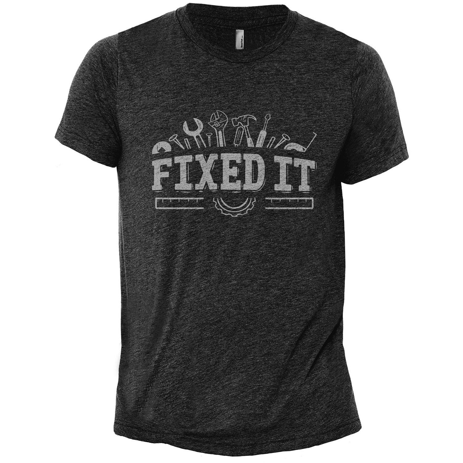 Fixed It Charcoal Printed Graphic Men's Crew T-Shirt Tee