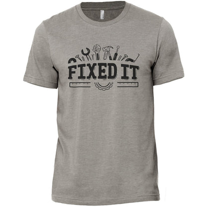 Fixed It Military Grey Printed Graphic Men's Crew T-Shirt Tee