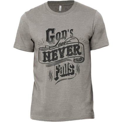 Gods Love Never Fails Military Grey Printed Graphic Men's Crew T-Shirt Tee