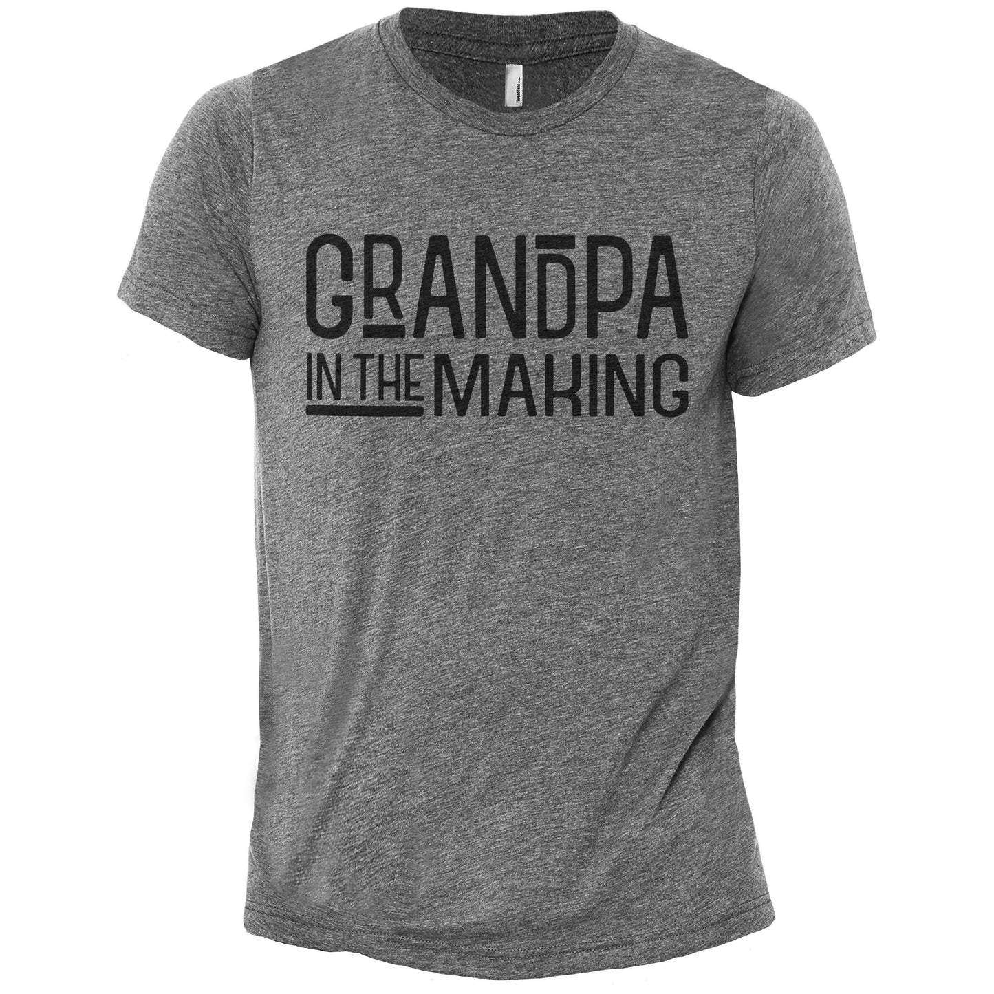 Grandpa In The Making Heather Grey Printed Graphic Men's Crew T-Shirt Tee