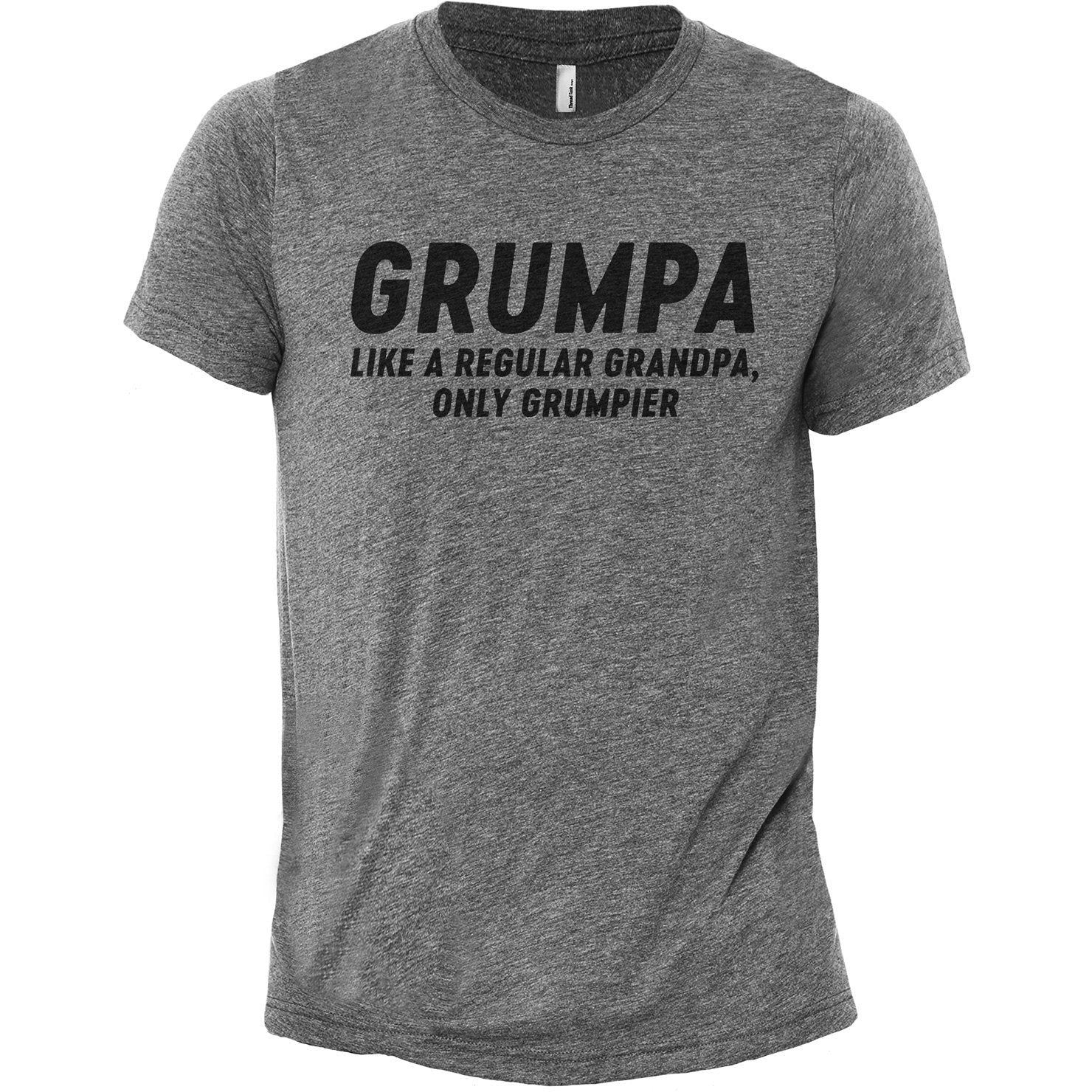 Grumpa Grandpa Heather Grey Printed Graphic Men's Crew T-Shirt Tee