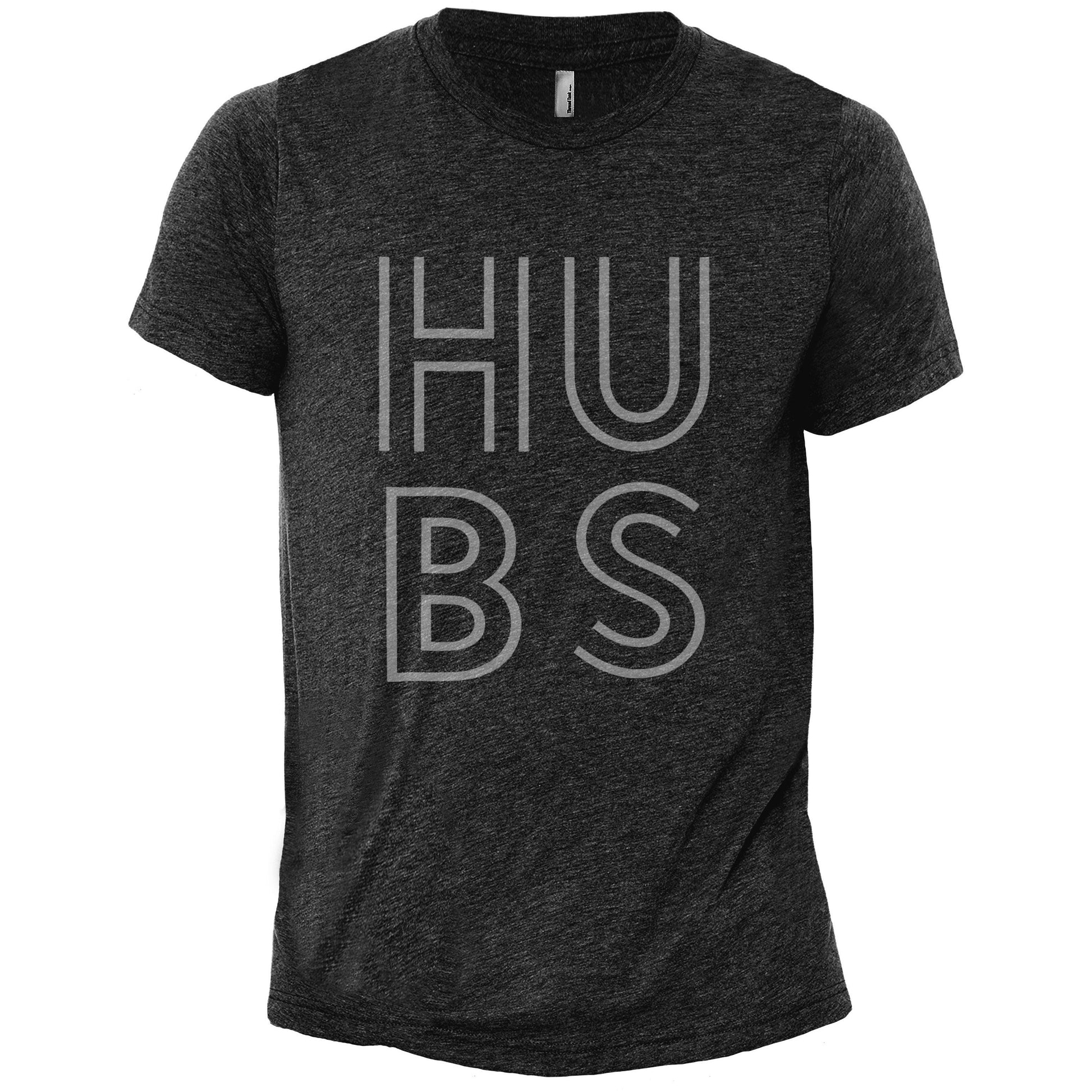 Hubs Minimalistic Design Charcoal Printed Graphic Men's Crew T-Shirt Tee