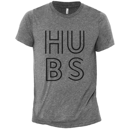 Hubs Minimalistic Design Heather Grey Printed Graphic Men's Crew T-Shirt Tee